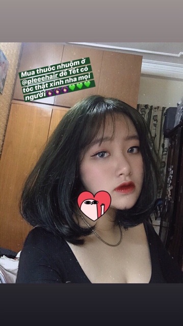 THUỐC NHUỘM TÓC MÀU RÊU ĐEN ko cần tẩy tặng oxy trợ dưỡng và găng tay | BigBuy360 - bigbuy360.vn