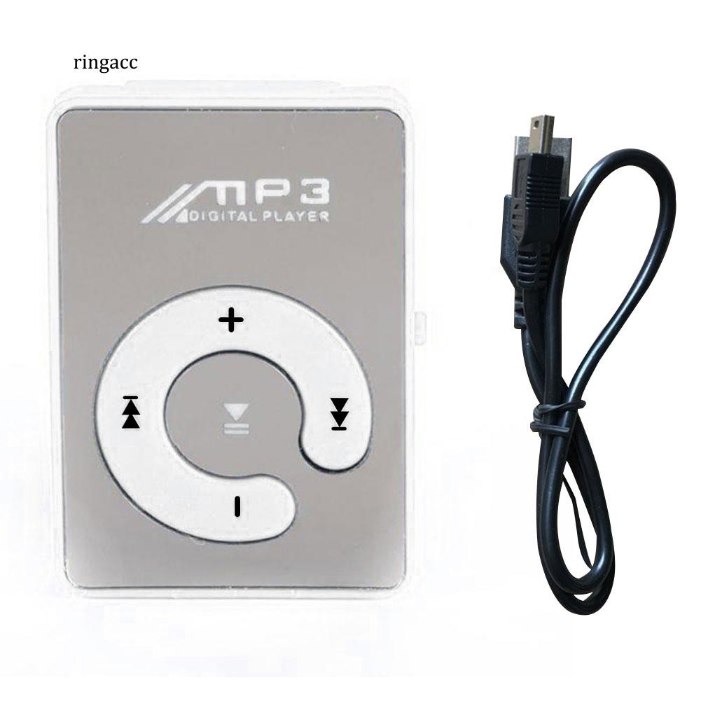 Máy nghe nhạc MP3 có kẹp mini hỗ trợ thẻ nhớ Micro SD 4.3x2.9x1.7cm kèm cáp sạc và truyền dữ liệu