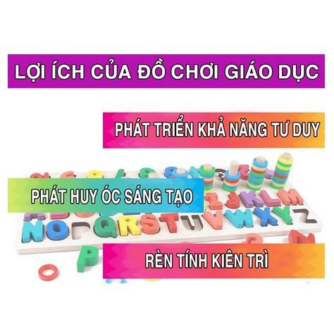 Bảng Chữ Cái Và Số Đếm Đa Năng Bằng Gỗ Cho Bé Học Theo Phương Pháp Montessori