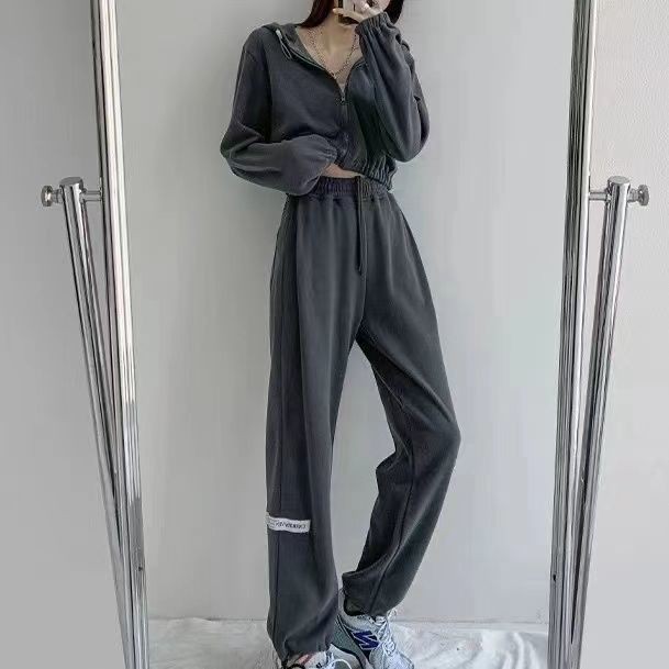 Quần Dài Thể Thao Dáng Rộng Lưng Cao Phối Dây Rút In Chữ Thời Trang Xuân Hè Mới Cho Nữ | BigBuy360 - bigbuy360.vn