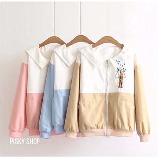 🐻‍❄️ Áo khoác cổ thủy thủ hoạ tiết thiêu Design Korean