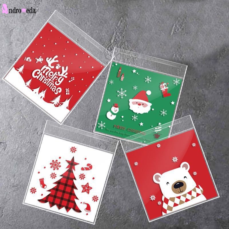 Set 100 Túi Đựng Bánh Kẹo Tự Dính 10 * 10cm