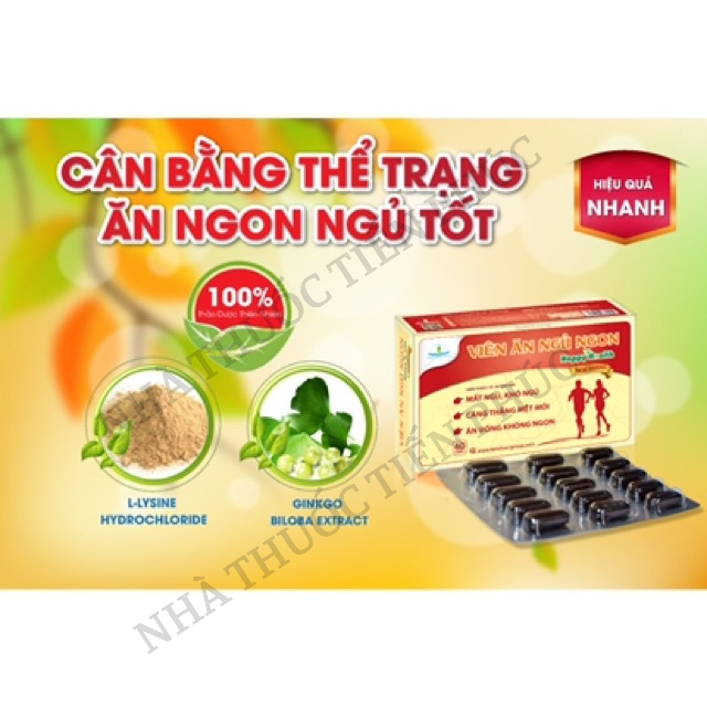 Viên Ăn Ngủ Ngon Happy Health - Bồi bổ sức khỏe, giúp ăn ngon ngủ tốt Hộp 60 viên