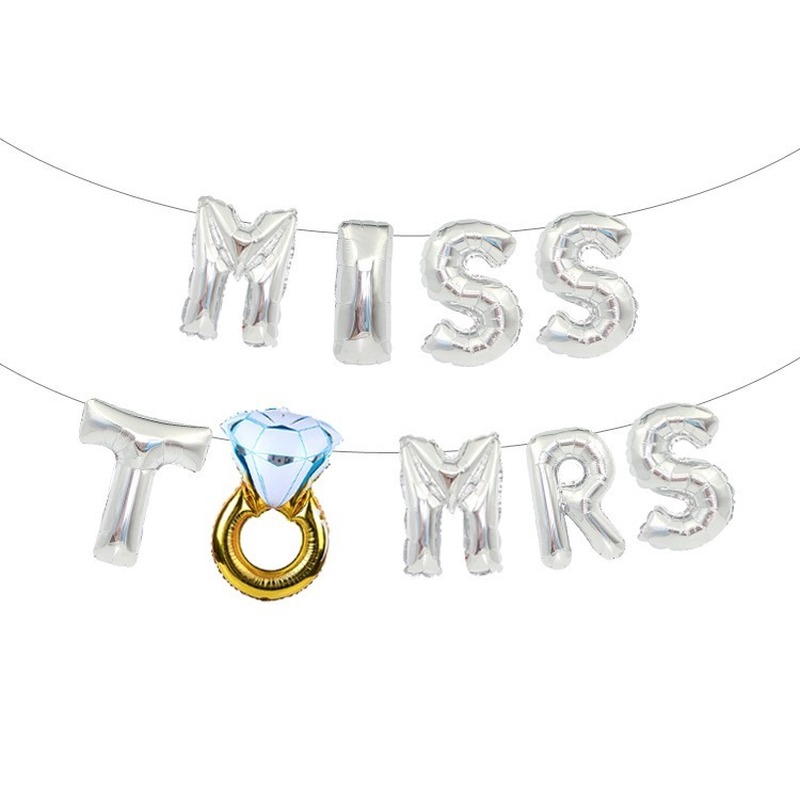Bong bóng trang trí chữ Bride to be miss to mrs