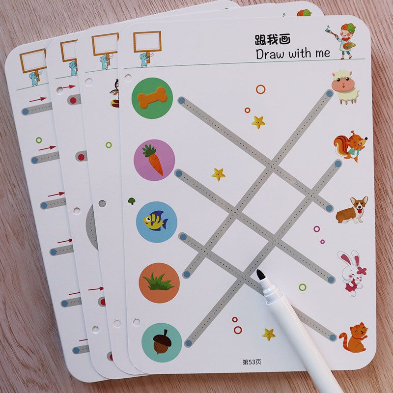 Đồ chơi Montessori, vở tập viết sách tập viết xóa được giáo dục sớm cho bé từ 2+ chất liệu cao cấp_Kèm Bút & Xóa