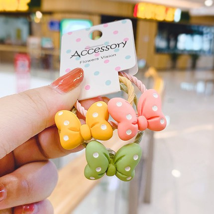 Set 3 Dây Cột Tóc Hình Chim Cánh Cụt / Bông Hoa Dễ Thương Cho Bé Gái