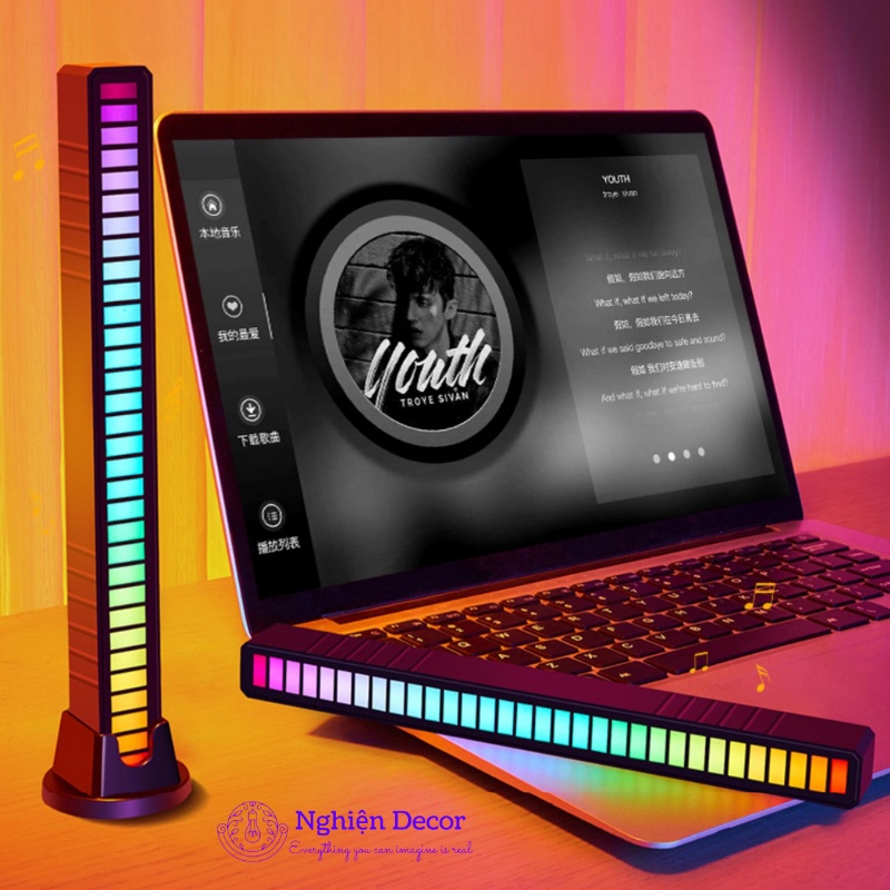 Đèn led RGB nháy theo nhạc 16 TRIỆU MÀU điều khiển bằng cảm biến âm thanh siêu nhạy đèn trang trí PC