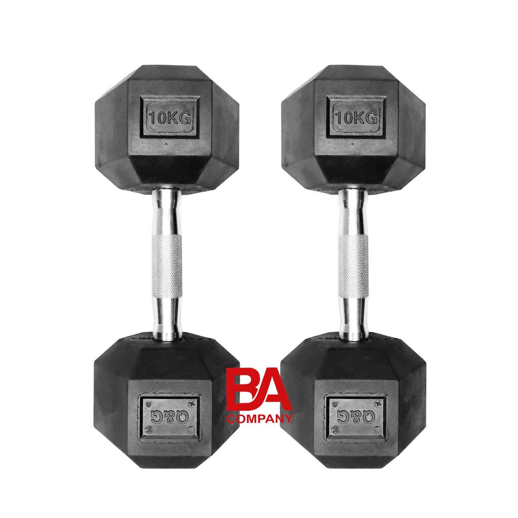 Bộ 1 tạ tay cao su đặc 10kg lục giác cao cấp, tạ tay tập gym yoga, dụng cụ thể thao binhansports