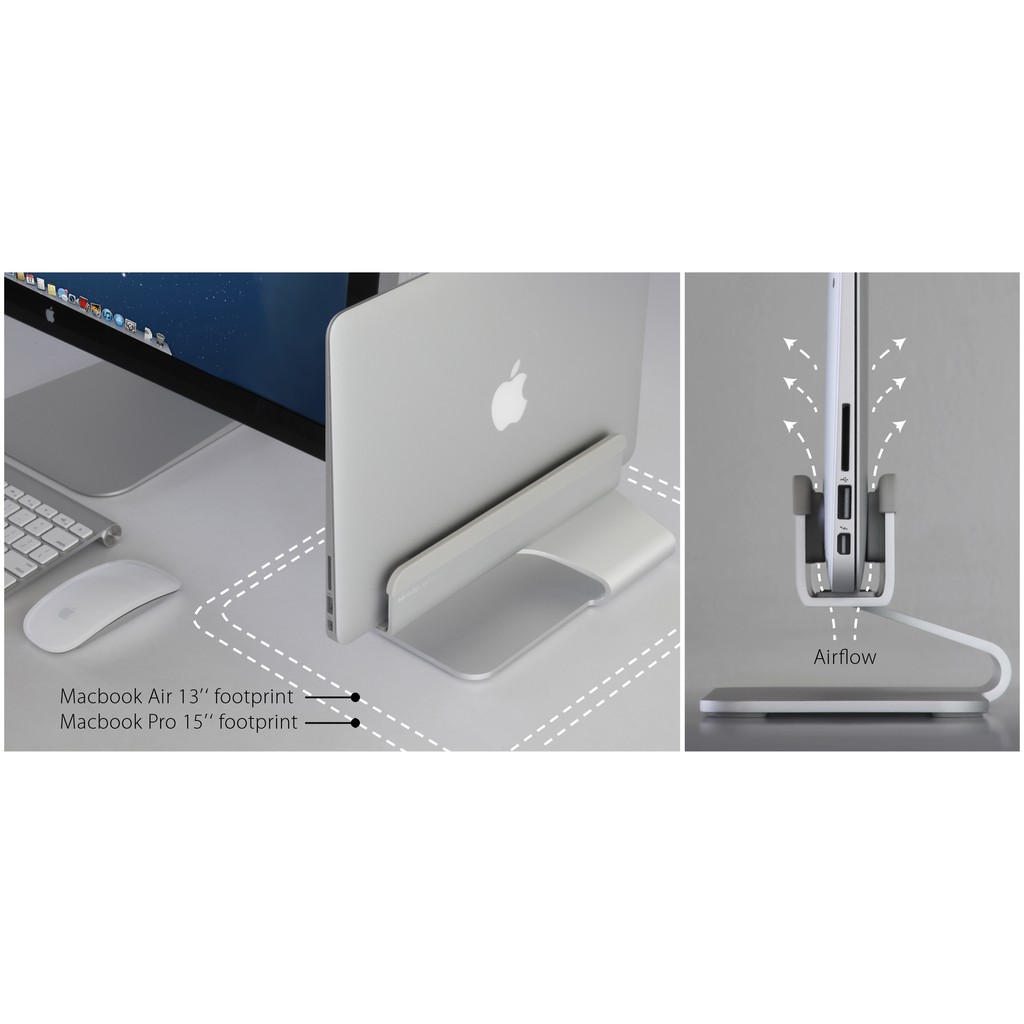 ĐẾ TẢN NHIỆT RAIN DESIGN (USA) MTOWER VERTICAL MACBOOK SILVER – RD-10037 - HÀNG CHÍNH HÃNG