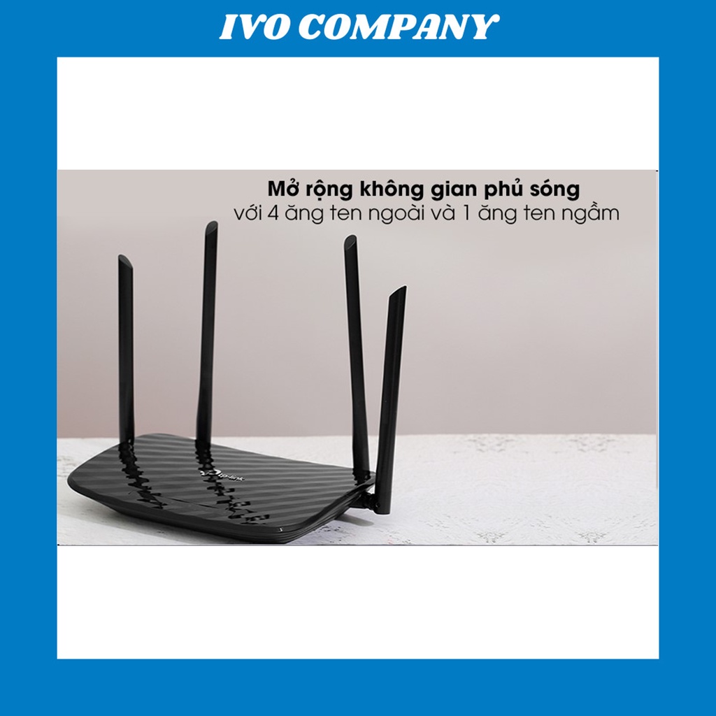 Router Wifi Chuẩn AC1200 Băng Tần Kép TP-Link Archer C6 Gigabit