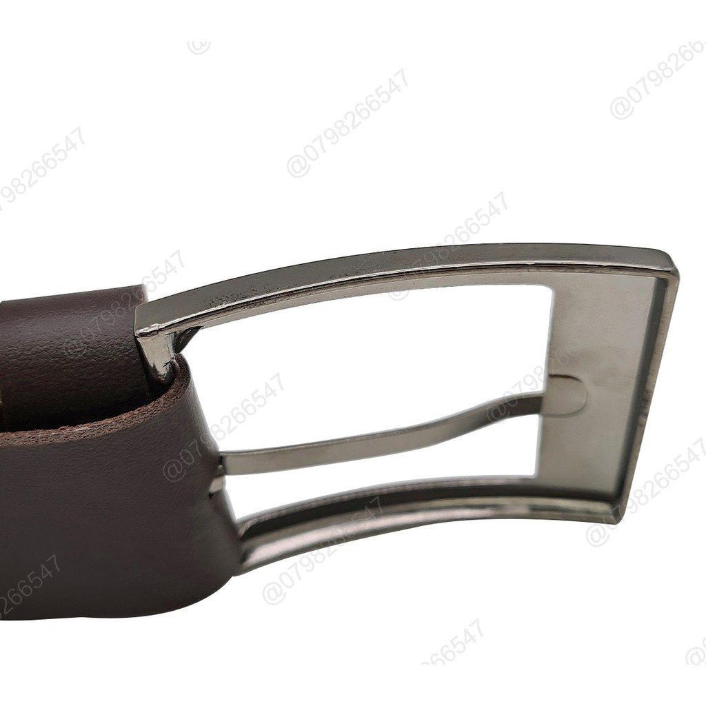 Thắt lưng giá tốt da PU DHM-165 | Đầu khóa kim màu trắng bạc | đục lỗ full dây | Bảo hành 12 tháng