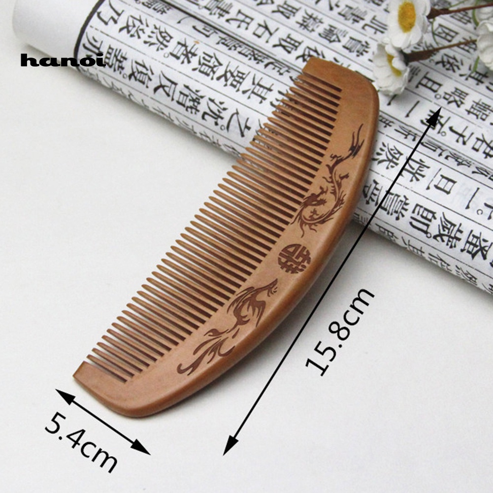Lược Gỗ Đào Chải Tóc Massage Chống Tĩnh Điện