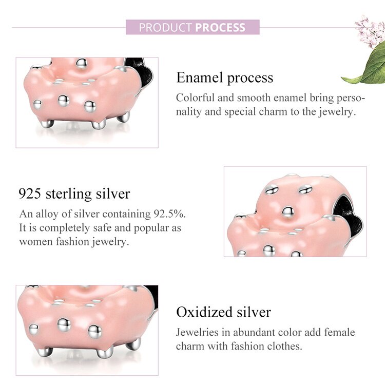 BAMOER Mặt Vòng cổ Bạc 925 Hình Ghế Sofa SCC1854 Thời Trang