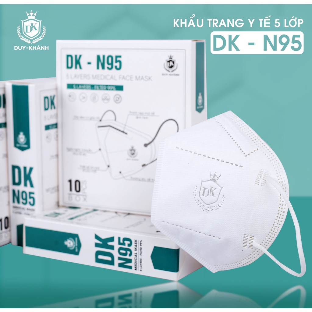 Khẩu trang N95 cao cấp 5 lớp hộp đóng 10 cái giúp chống bụi hiệu quả