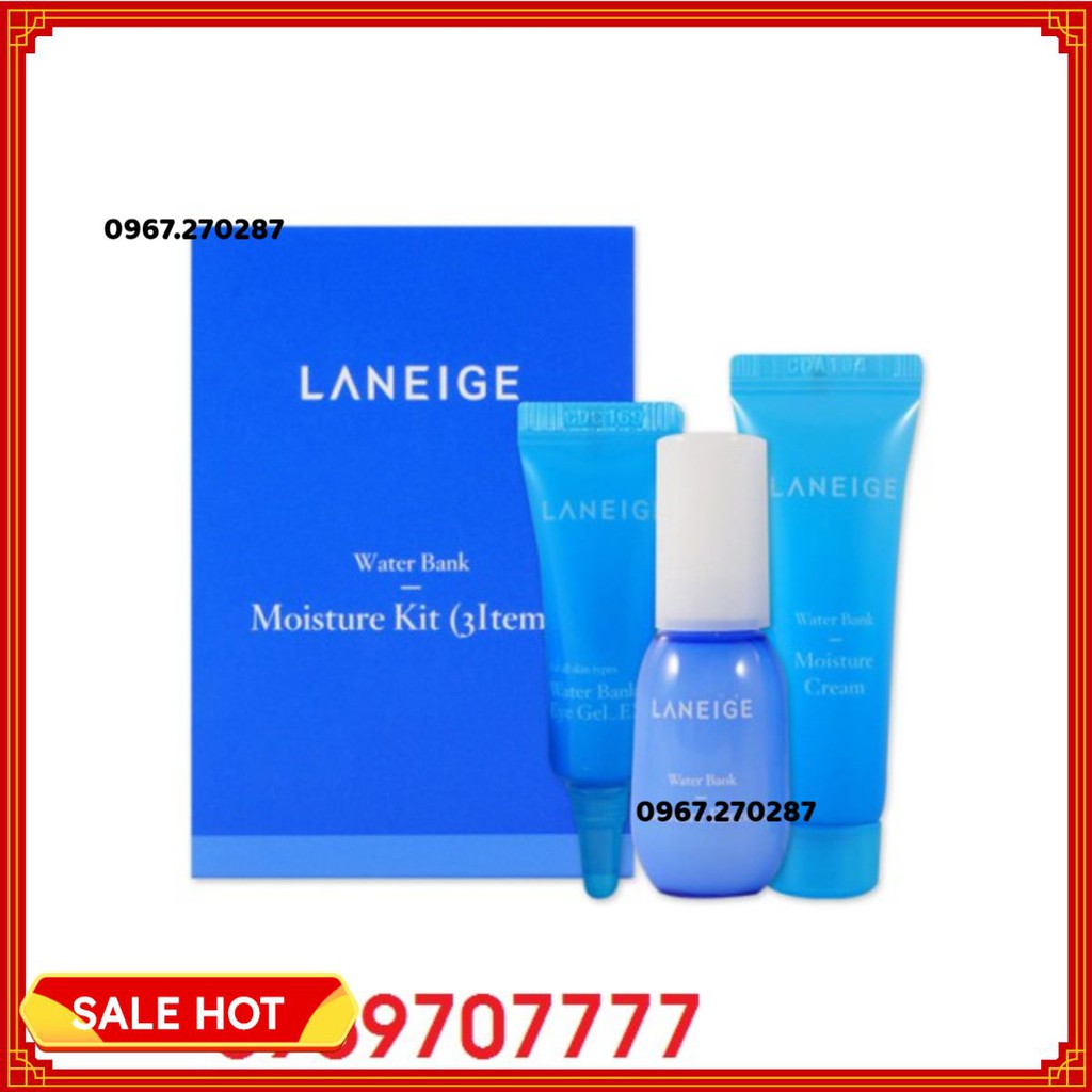 Kit Mini Dưỡng Ẩm Laneige Water Bank Moisture Kit (3 Items ) - Chính hãng