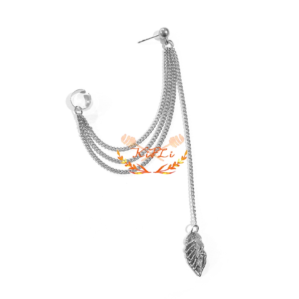 Khuyên tai hợp kim mặt hình chiếc lá phong cách thời trang