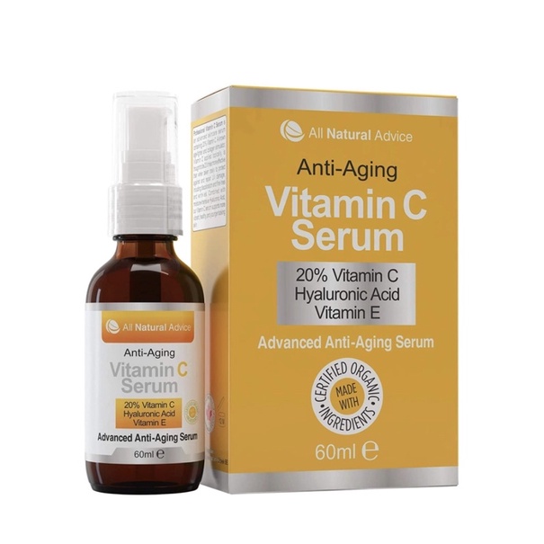 Serum 20% vitamin C organic All Natural Advice trắng da chống lão hoá made in Canada 60ml