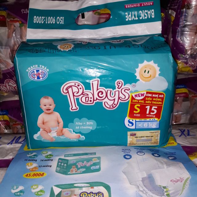 giảm giá 150 miếng bỉm dán paby's thạch thảo size :S +KM