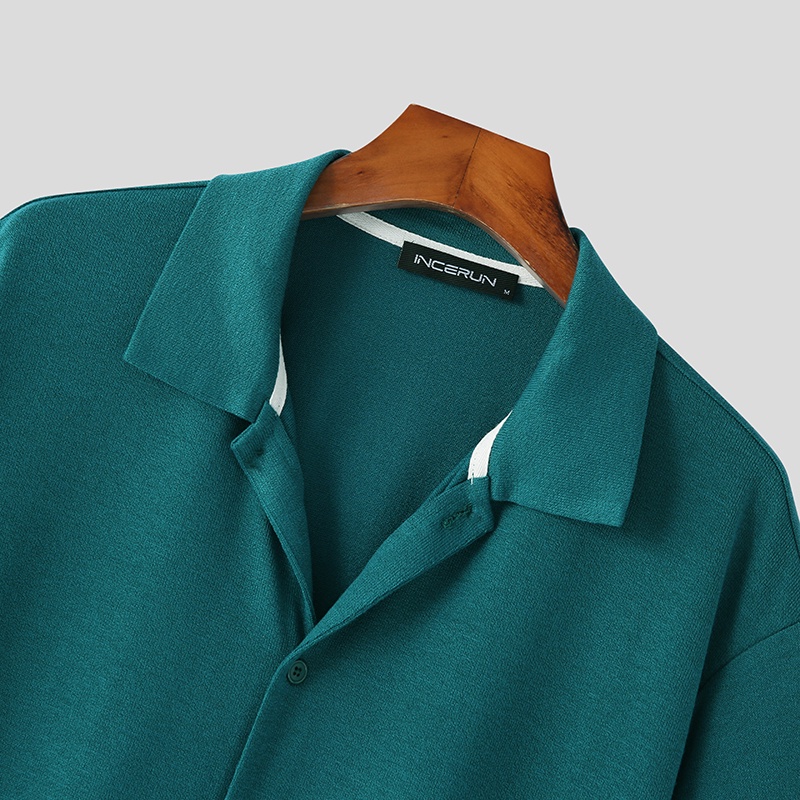 Áo Sơ Mi Ngắn Tay Màu Sắc Đơn Giản Cho Nam