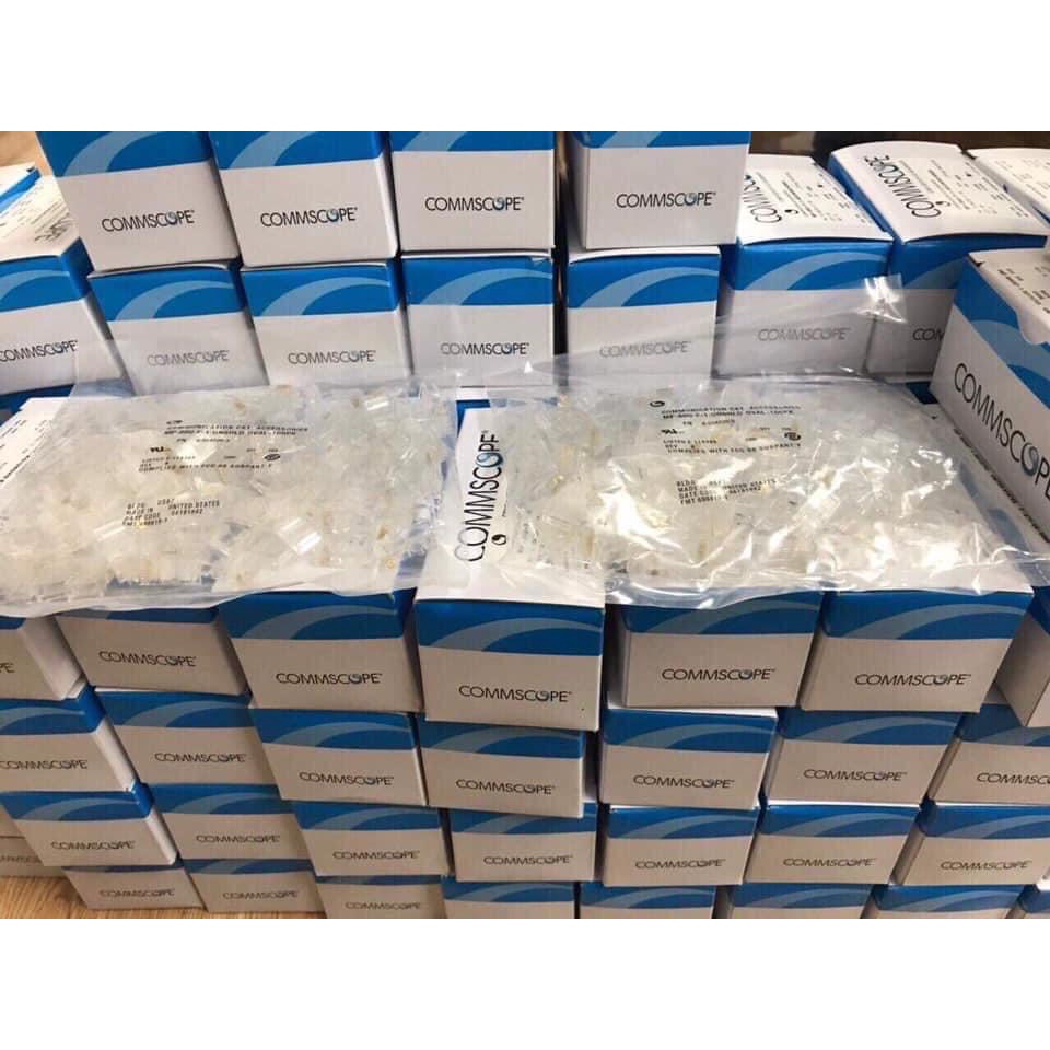 Hạt mạng RJ45 Cat6 chân sole Commscope , chân đồng 100%
