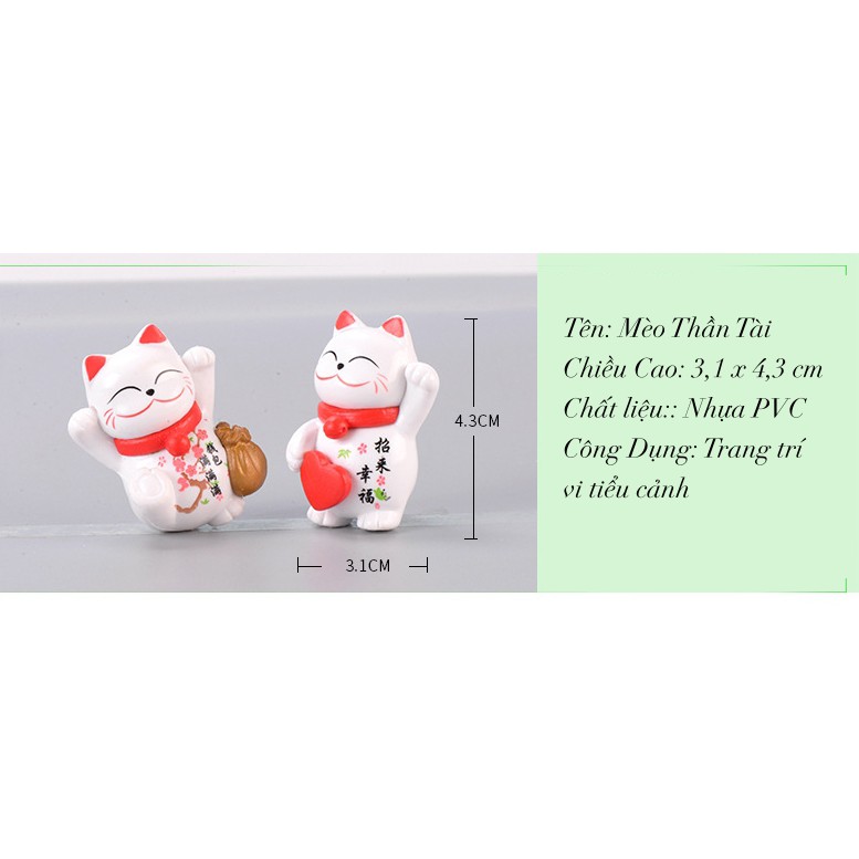 Mô Hình Mèo Thần Tài may mắn - Dùng Để Trang Trí Vi Tiểu Cảnh - Đơn Giản Chân Thật Giá Rẻ Bất Ngờ