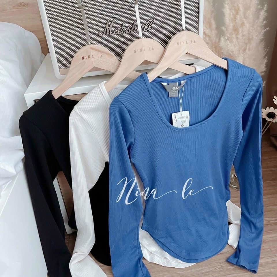 Áo len tăm cổ U vạt đuôi tôm hàng bao đẹp