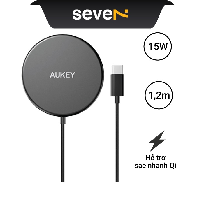 Đế Sạc Không Dây Aukey 15W LC A1 (Đen)