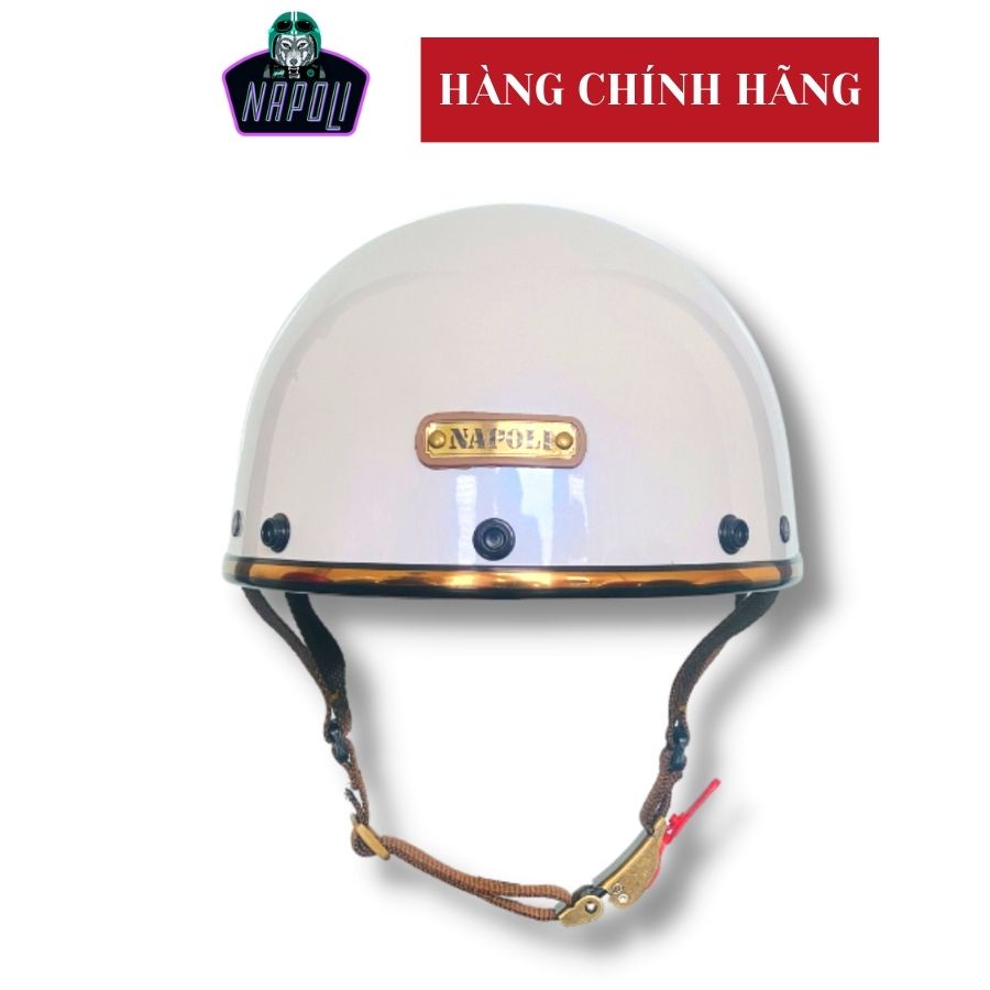 Mũ bảo hiểm Napoli phượt nửa đầu Tặng kèm lưỡi trai loại nón bảo hiểm không kính hàng chính hãng
