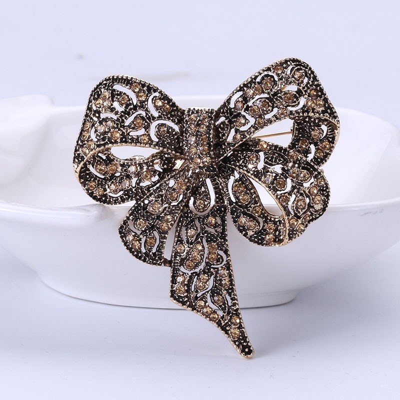 Ghim Cài Áo Hình Nơ Đính Đá Thời Trang Unisex