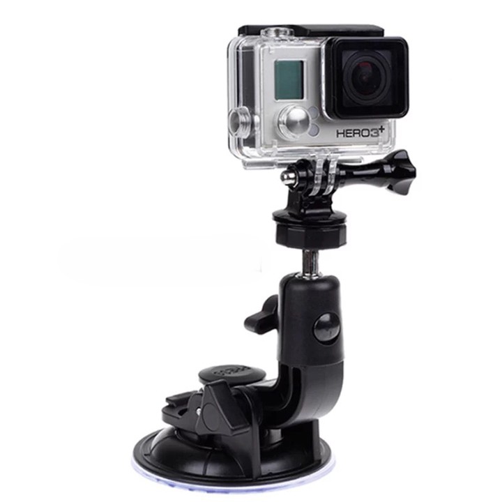 Đế hít kính cực đại đường kính chân 9cm và mount vít vặn GoPro Hero