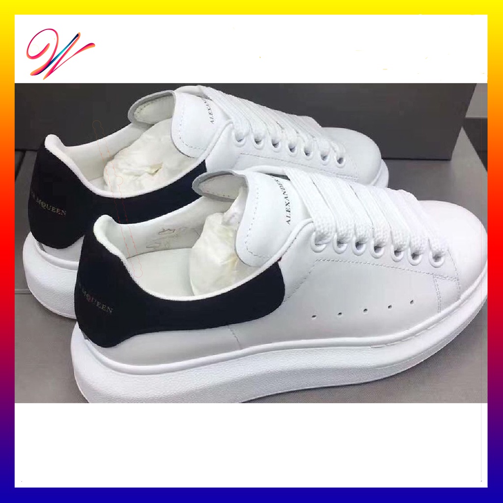 [Hỗ trợ đổi trả] Giày sneaker MC.que.en white gót nhung sành điệu