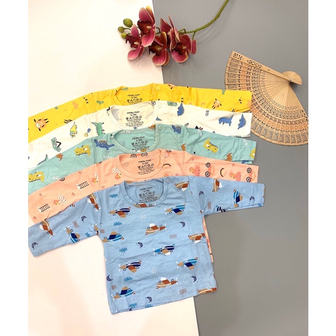 Áo dài tay cài khuy vai MinkyMom cho bé 8-12kg (ảnh chụp thật) sỉ,lẻ