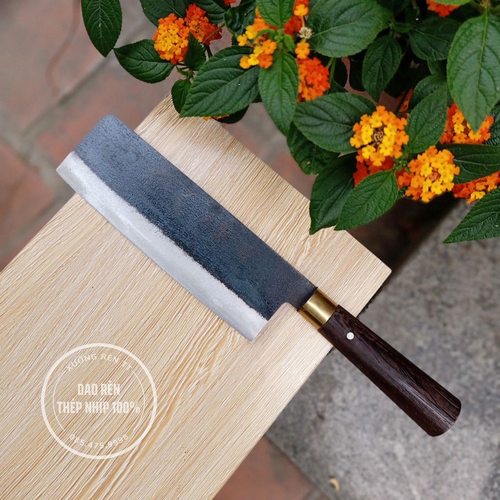 Bộ Dao Thái Chặt Nhà Bếp, Thép Nhíp Nga - Rèn Hoàn Toàn Thủ Công, Cán Gỗ Mun