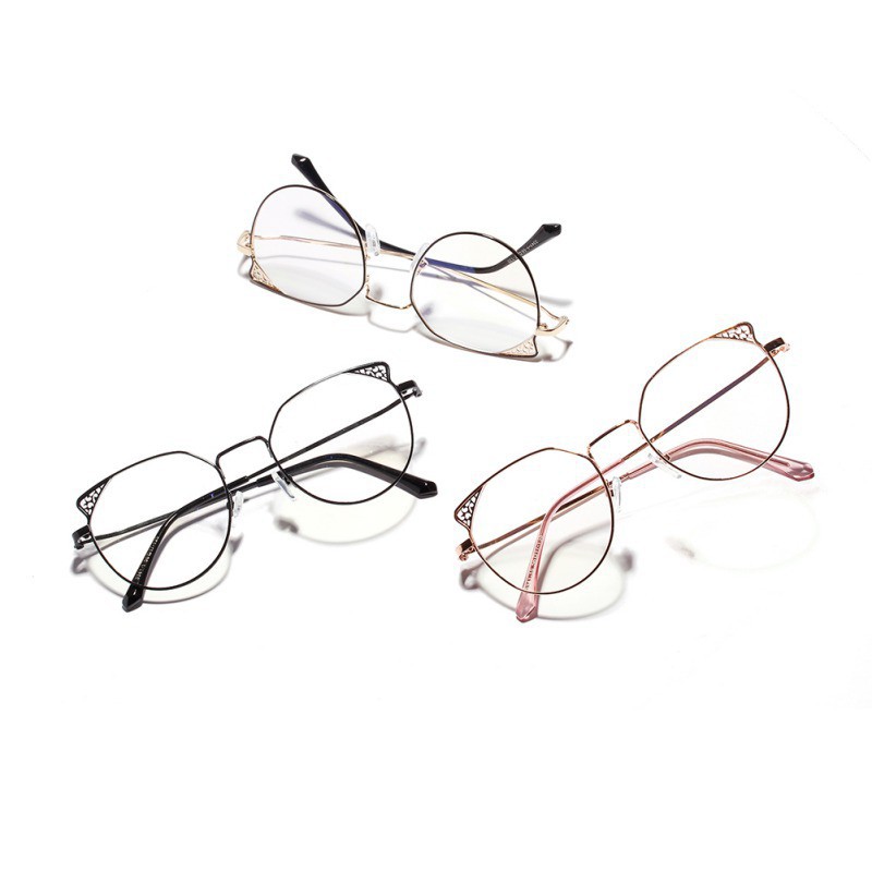 Kính mắt mèo gọng kim loại tròn thời trang | BigBuy360 - bigbuy360.vn