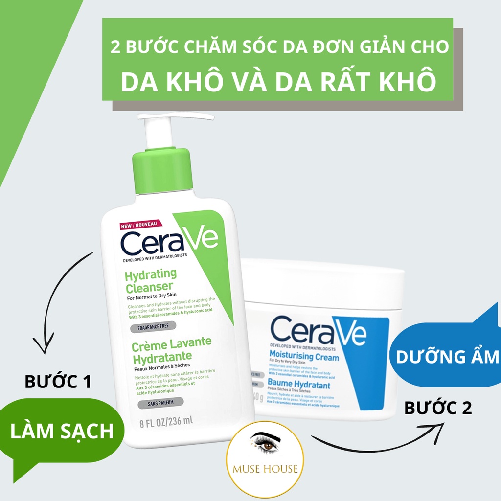 Sữa rửa mặt Cerave dịu nhẹ dành cho da dầu &amp; da khô 473ml