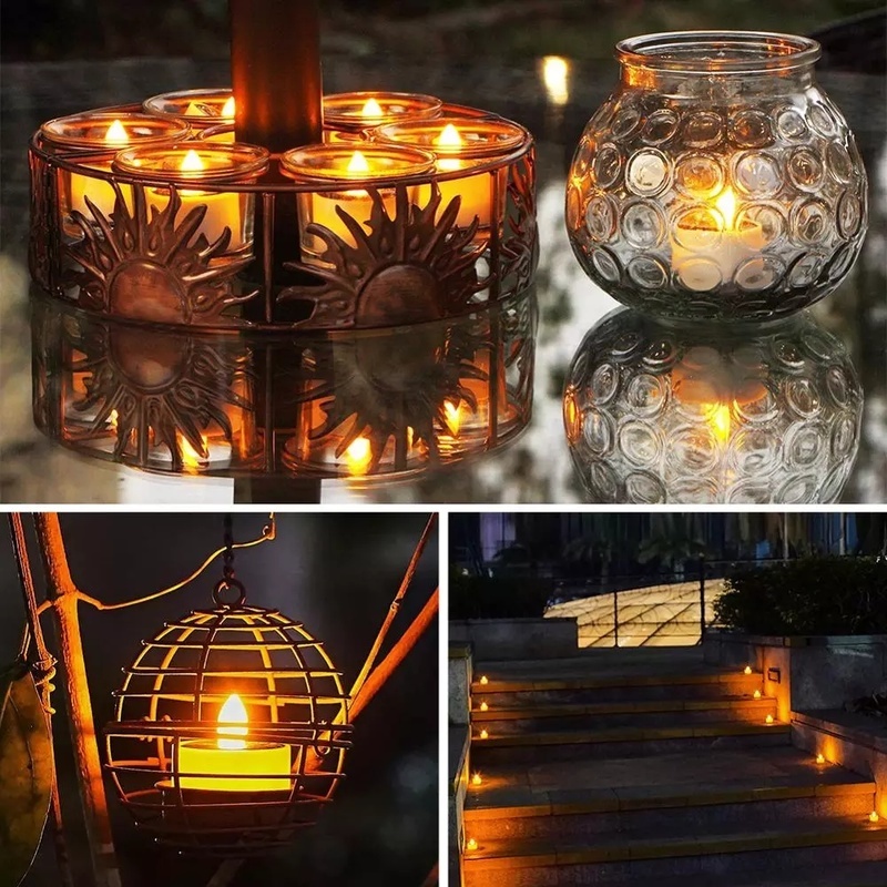 Đèn LED hình cây nến chống nước chạy bằng năng lượng mặt trời dùng trang trí nhà cửa