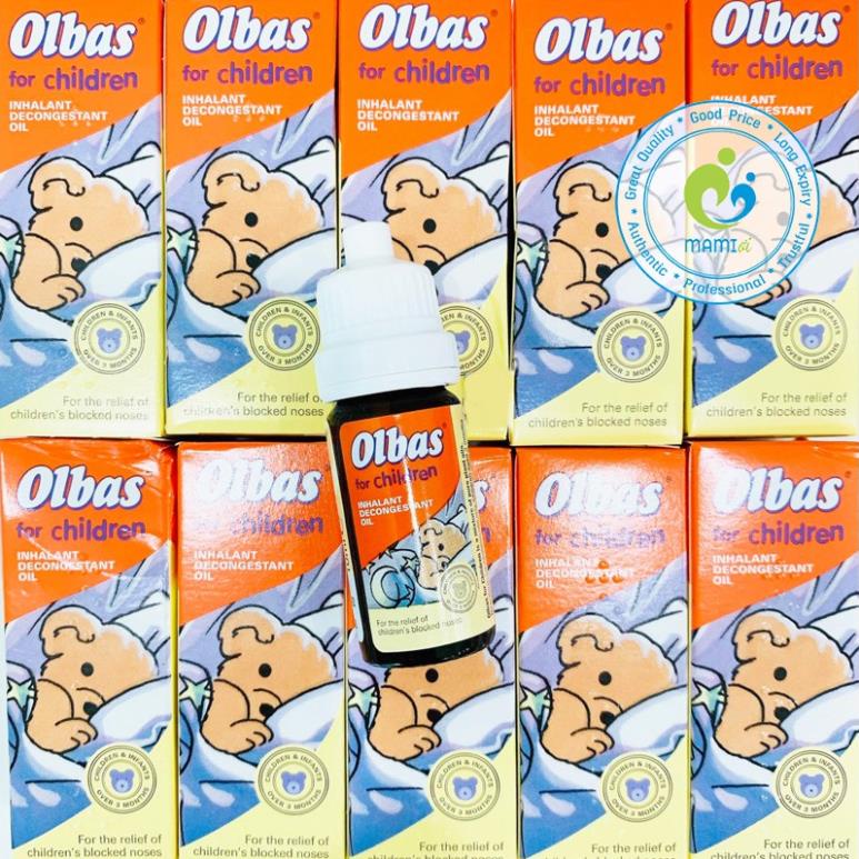Tinh dầu giảm nghẹt mũi cho bé từ sơ sinh và 3 tháng tuổi Olbas For Children (12ml)/Babix Inhalat N (10ml), UK/Đức