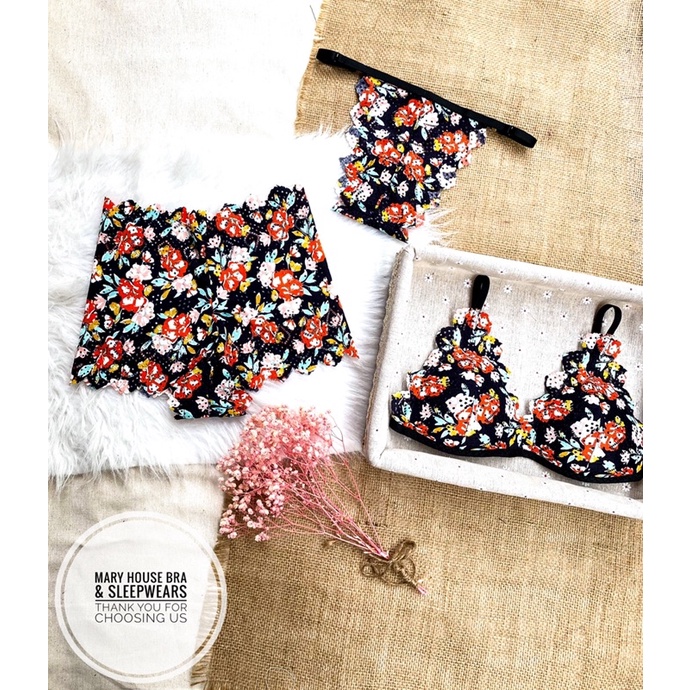 BỘ BRALETTE REN MÚT NGỰC HOA CAM MARY HOUSE BRA & SLEEPWEARS