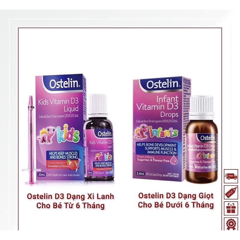 Vitamin D3 Ostelin Liquid/Drop cho bé