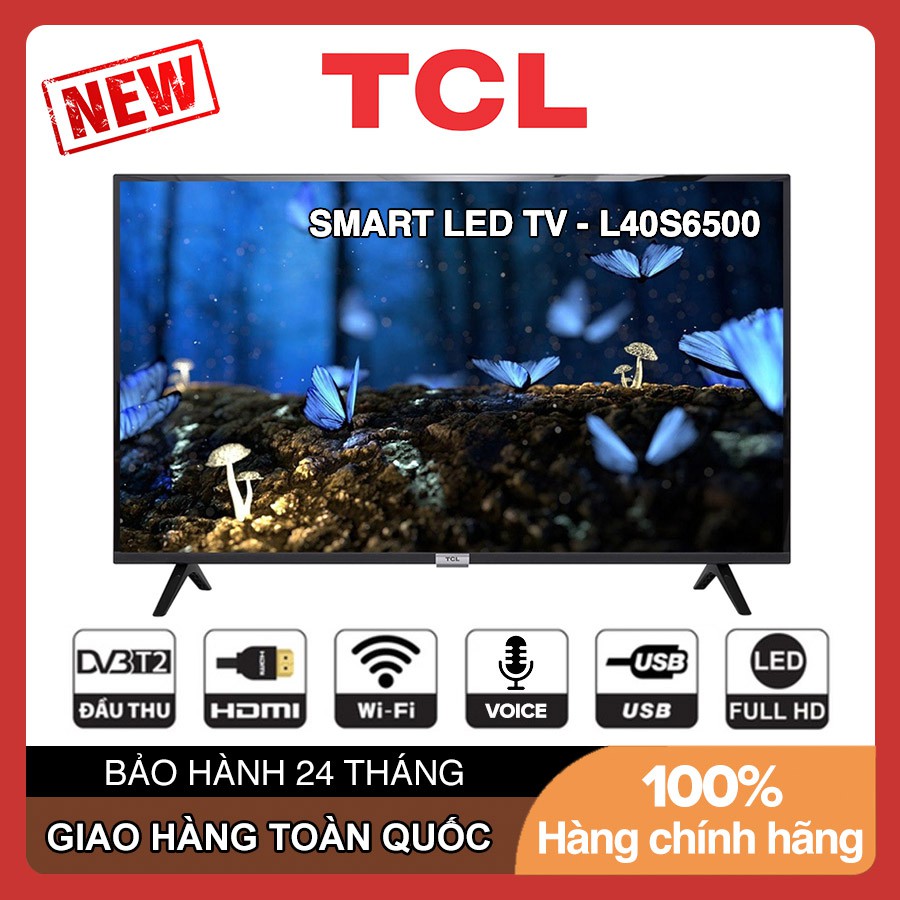 Smart Voice Tivi TCL 40 inch Full HD L40S6500 Android 8.0, Tìm Kiếm Giọng Nói, DVB-T2, Wifi, Tivi Giá Rẻ, Bảo Hành 3 Năm