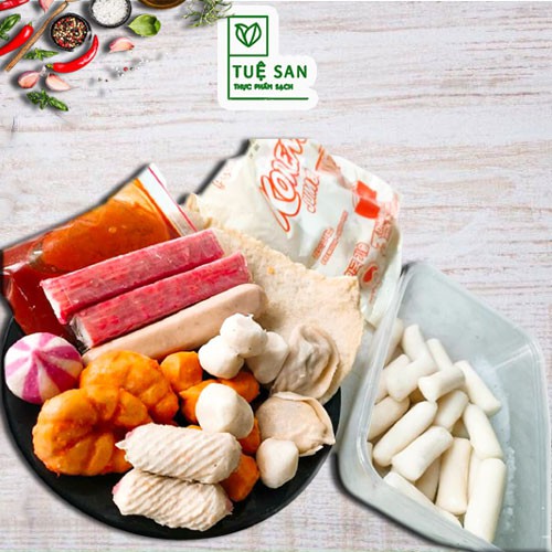 Set lẩu tokbokki kèm mì koreno,viên thả lẩu lẩu bánh bao malaysia🍜Giao HỎA TỐC Hà Nội trong 1h🍜Có các set từ 2-3-4 người