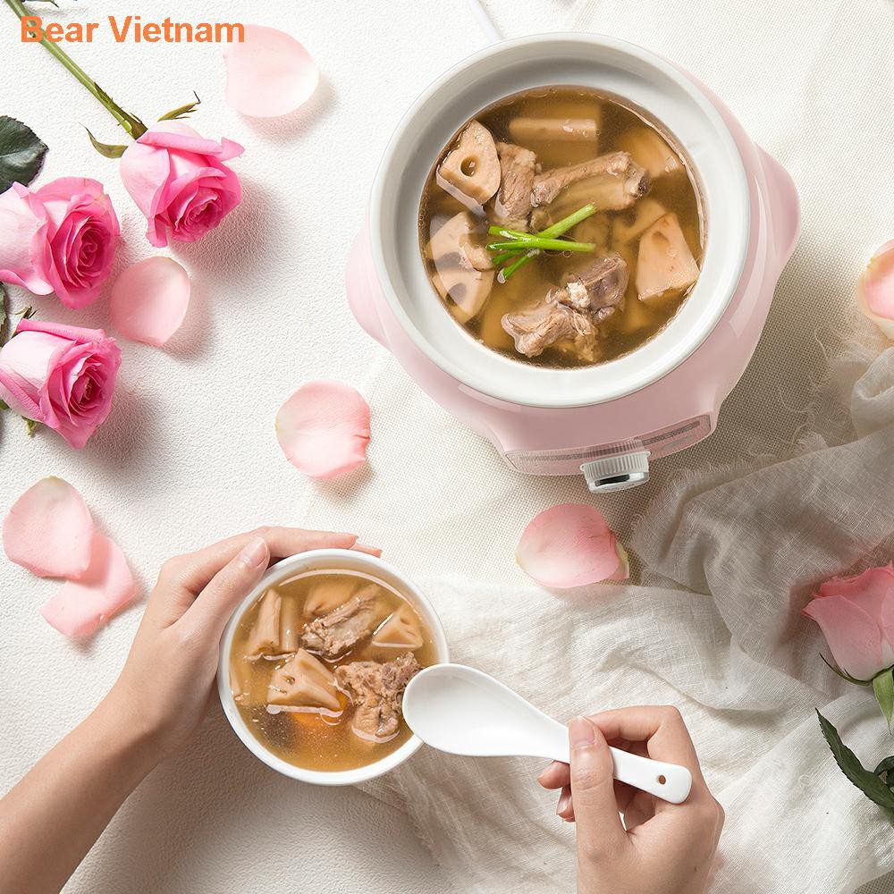 ✢¤❃Nồi cơm điện Bear sứ hầm súp nấu cháo bb mini tự động ăn dặm cho bé 1-2 người