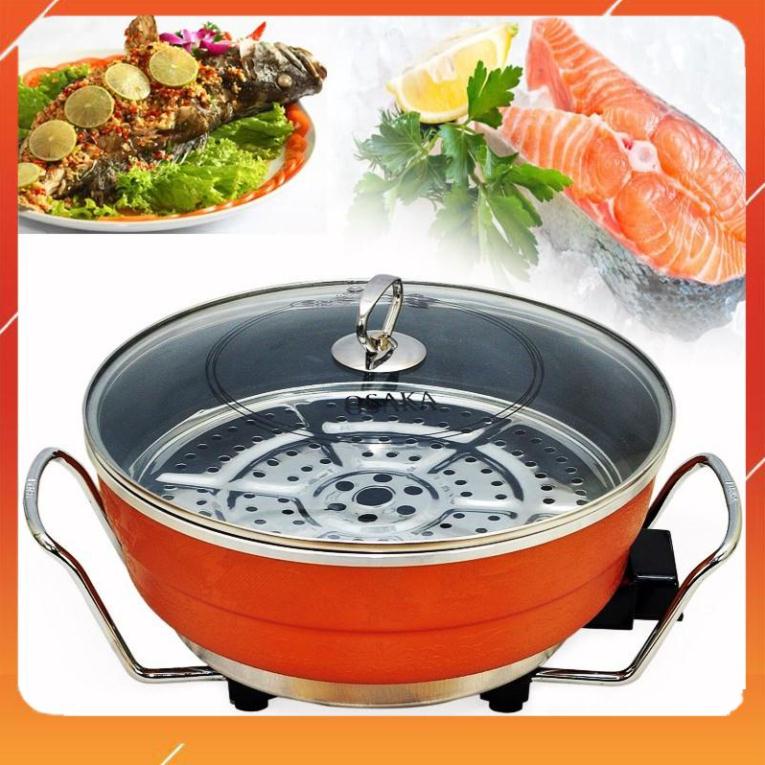 Nồi Lẩu Kiêm Chảo Điện Đa Năng OSAKA Họa Tiết Cao Cấp