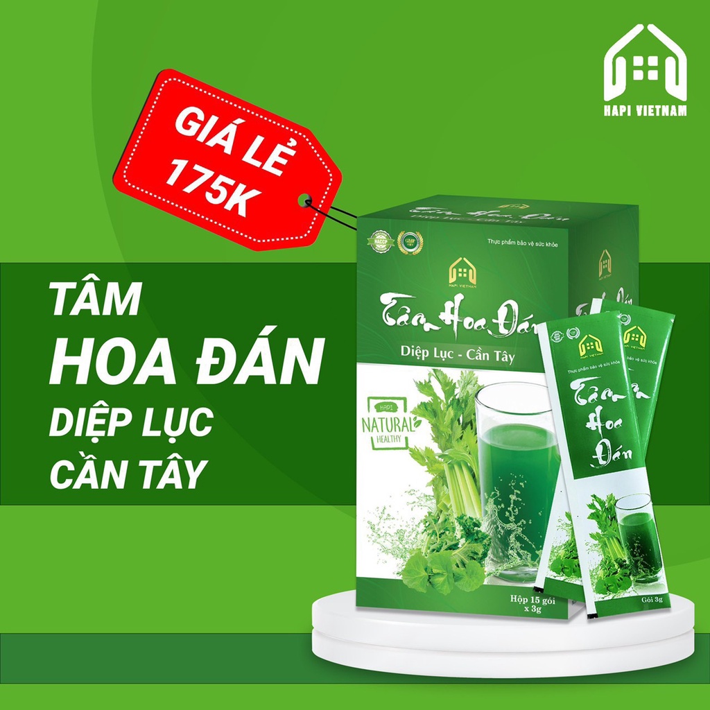 Diệp lục collagen cần tây, tâm hoa đán hỗ trợ làm đẹp da giảm thâm nám mờ tàn nhang giảm khô hạn tăng cường nội tiết