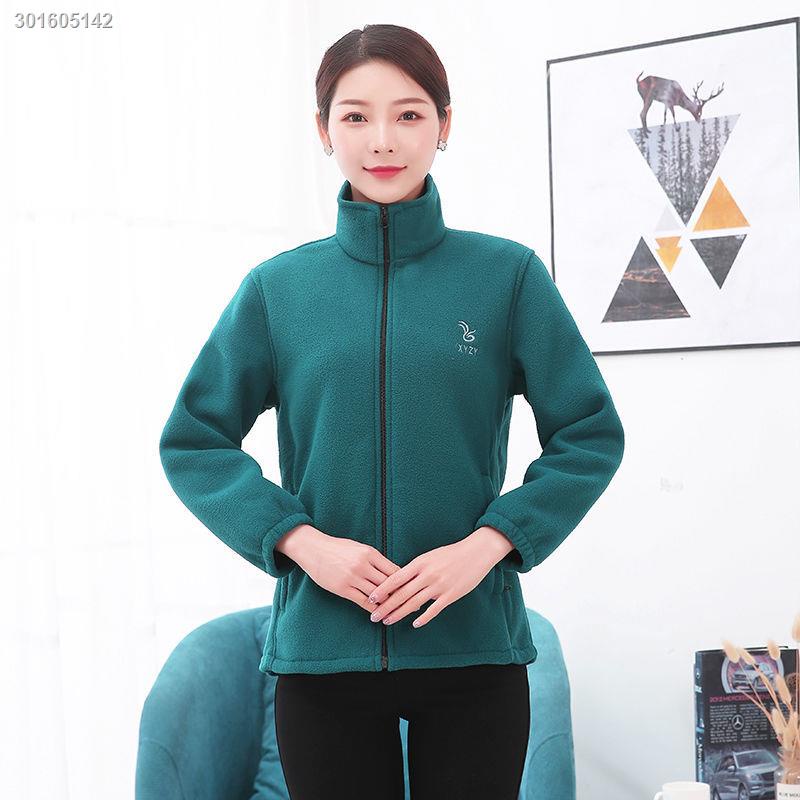 Spring, autumn and winter new polar fleece cardigan jacket sweater casual loose large size middle-aged and elderly mothers wear fleece women s clothing