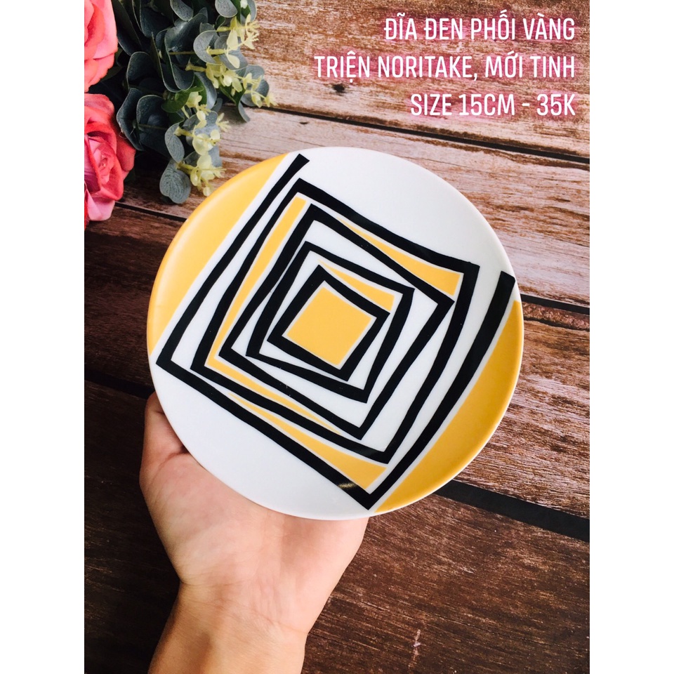 GỐM NHẬT - ĐĨA CARO, ĐĨA VẼ TAY XINH XẮN
