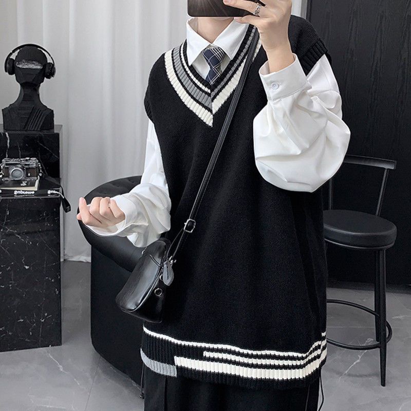 Áo gile len Unisex phong cách Hàn Quốc