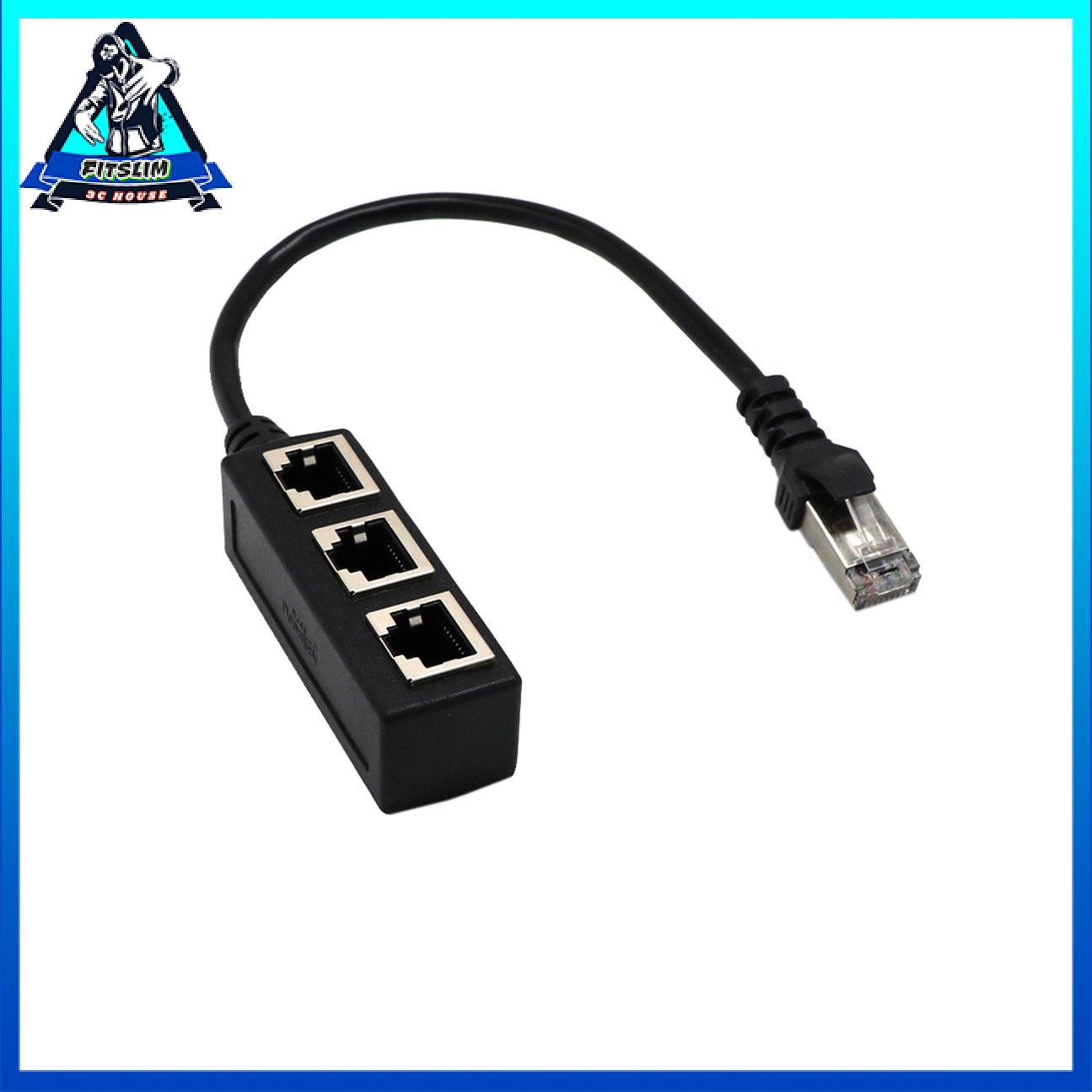 Bộ điều hợp cáp Splitter Ethernet RJ45 1 Cổng Nam đến 2/3 Cổng Nữ Mạng LAN