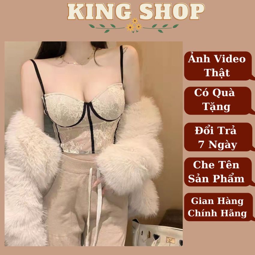 Áo bra nữ ren 2 dây sexy, áo ngực nữ đệm mút mỏng phong cách croptop đẹp và dễ thương - B1874
