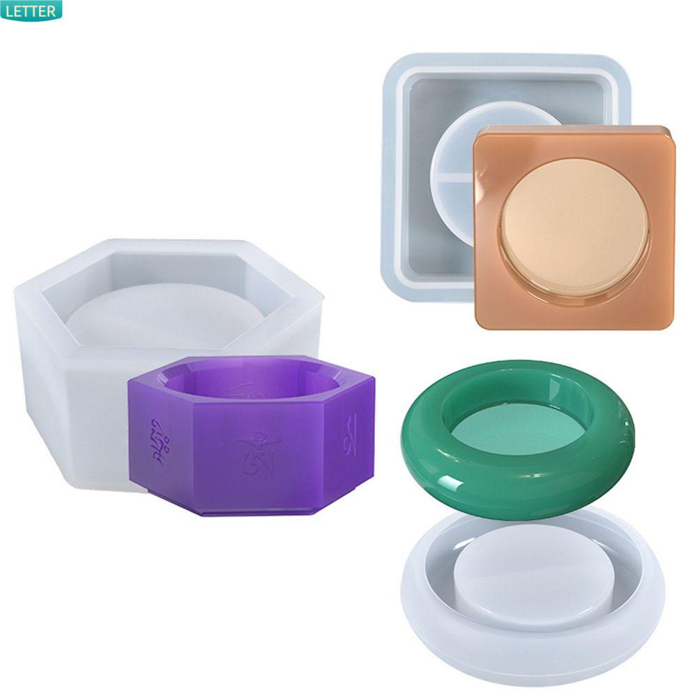 Khuôn Silicone Làm Giá Đỡ Đèn Cầy Hình Lục Giác/Vuông/Vuông Độc Đáo DIY
